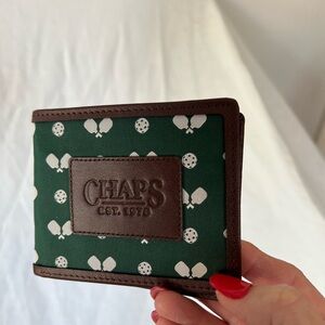 Chaps Green and Brown wallet with Sports Motif